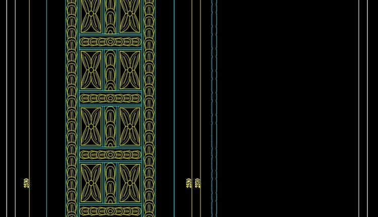 277. Autocad Wooden Door free download