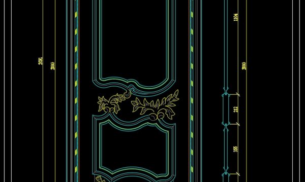278. Autocad Wooden Door free download