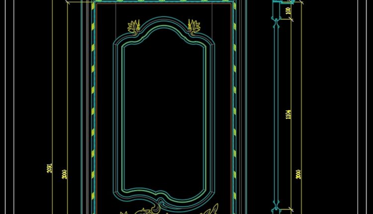 278. Autocad Wooden Door free download