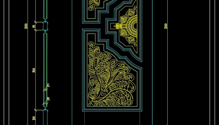 282. Autocad Wooden Door free download