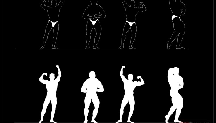 29.People bodybuilding free AutoCAD drawings