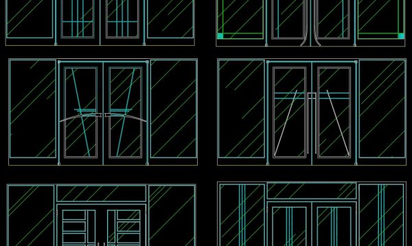 293. Autocad Wooden Door free download