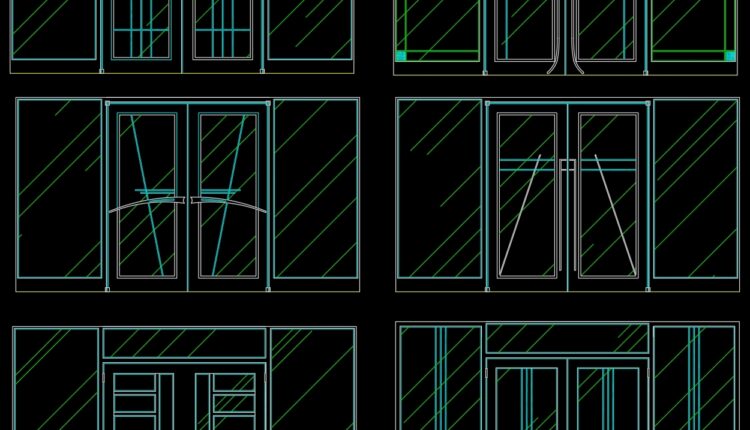 293. Autocad Wooden Door free download