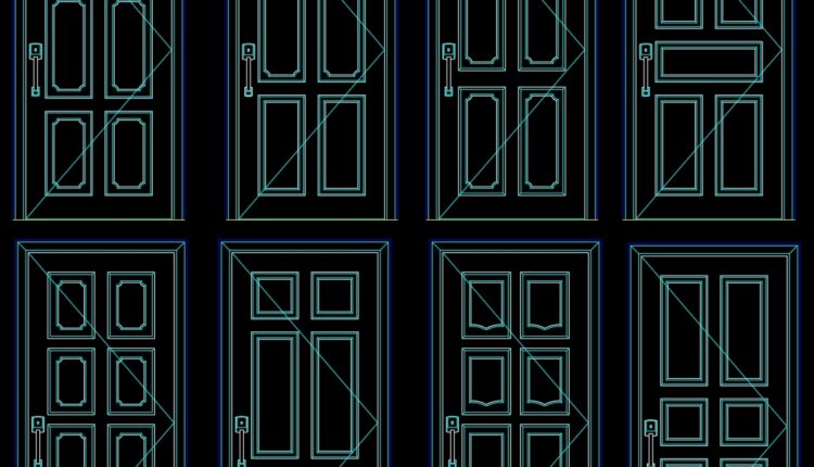 296. Autocad Wooden Door free download