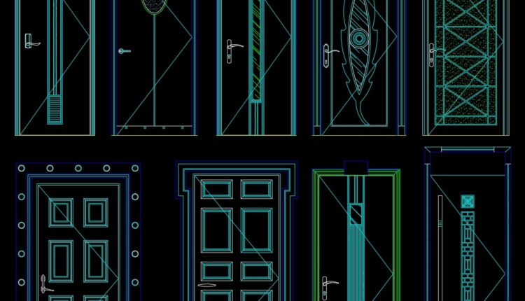 298. Autocad Wooden Door free download
