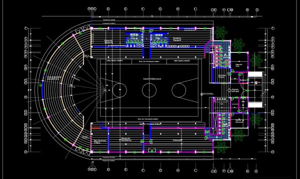 30.Basket Ball Stadium Layout Plan CAD