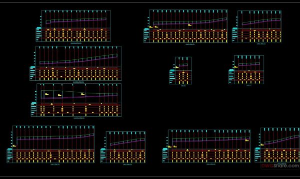 32.Longitudinal Profiles For Sewage And Storm Network Autocad Drawing Free Download