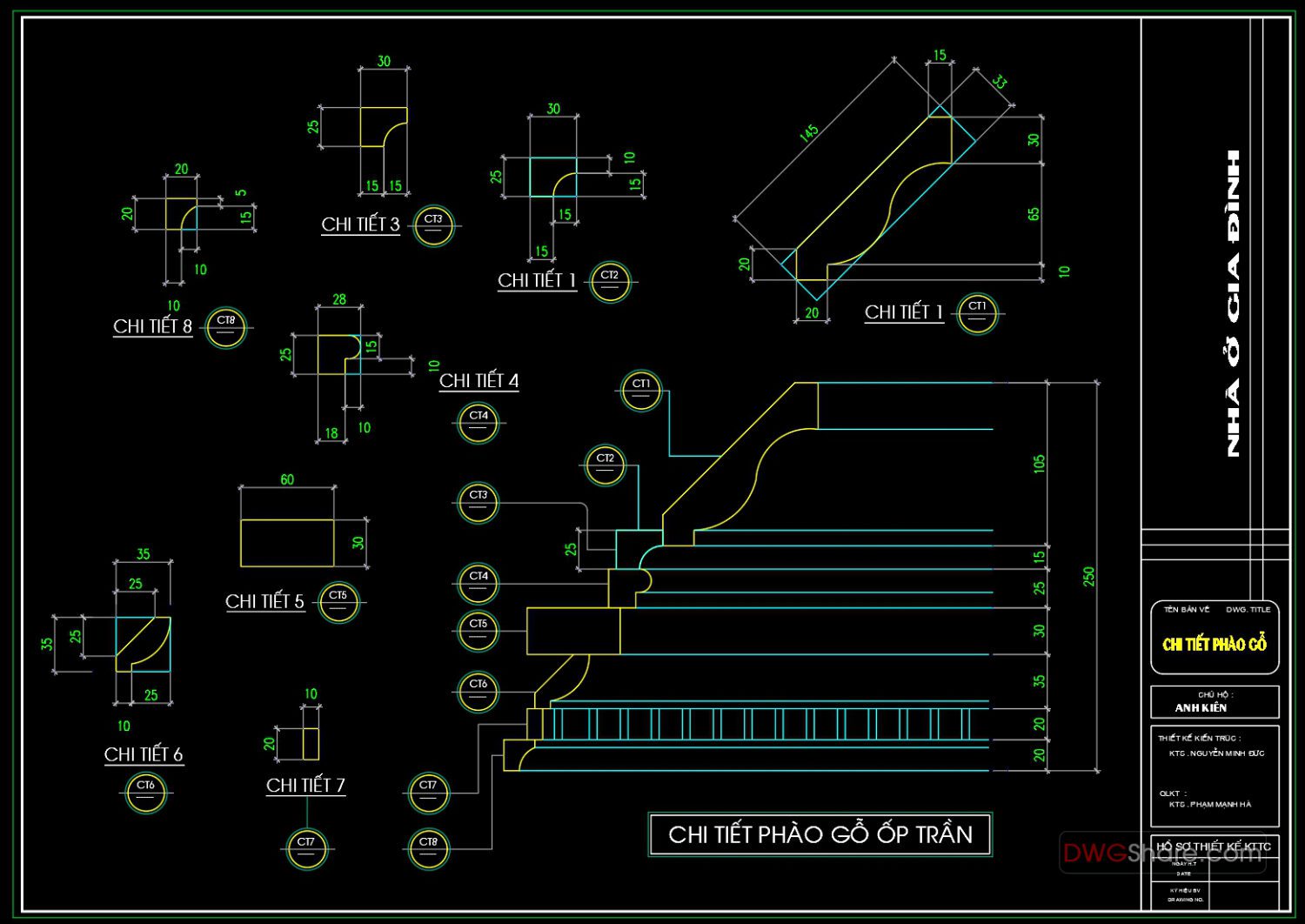 34.Details of ceiling wood paneling autocad file dwg