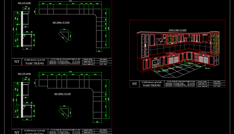 46.Traditional kitchen cupboard, kitchen cabinets autocad drawing