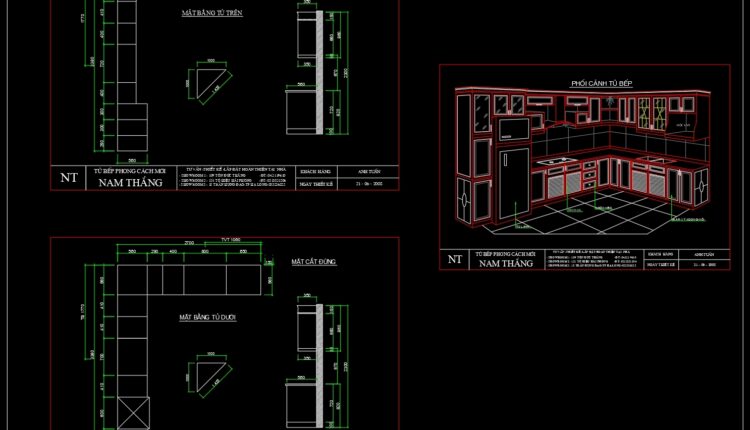48.Traditional kitchen cupboard, kitchen cabinets autocad drawing