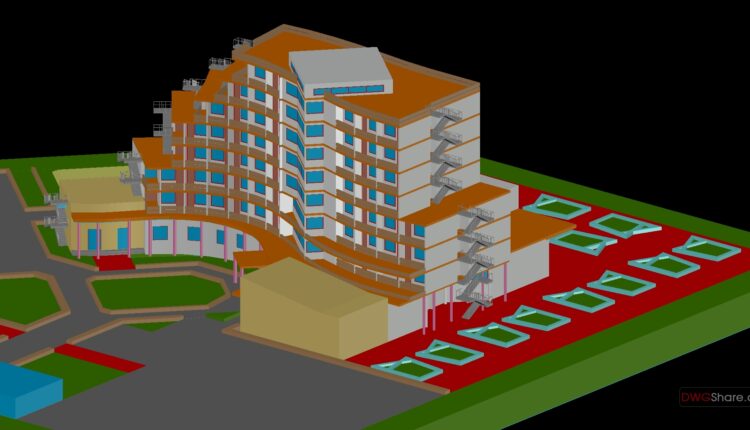 5-Star Hotel 3d Model AutoCAD File DWG