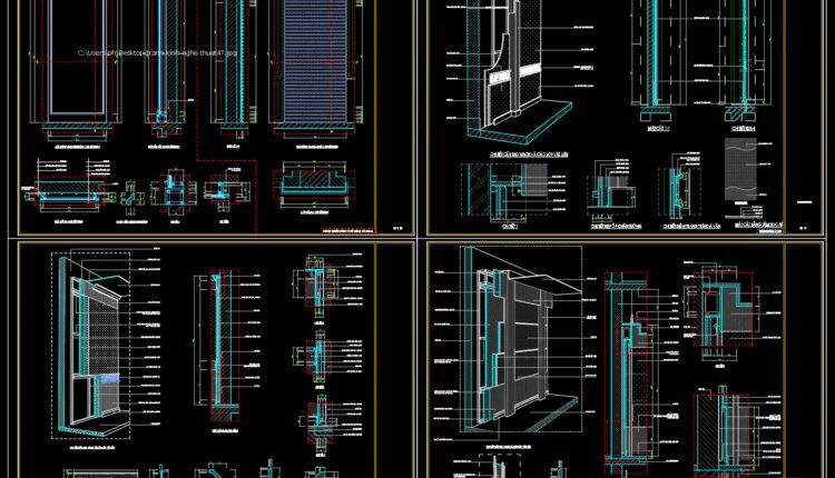52.Wooden Wall Panelling Detail Drawing DWG (2)