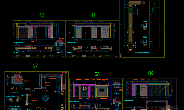 56.Wall cladding details, Ceiling Details Autocad Blocks