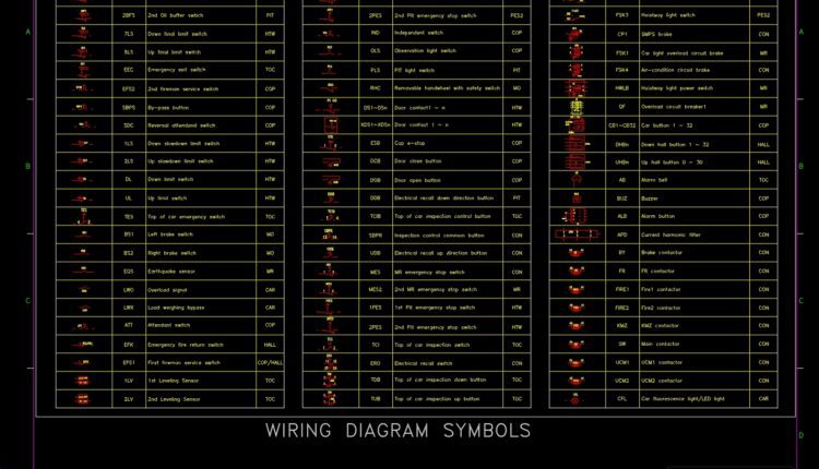 60.Wiring Diagram Symbols Autocad - Free Cad Blocks, download DWG