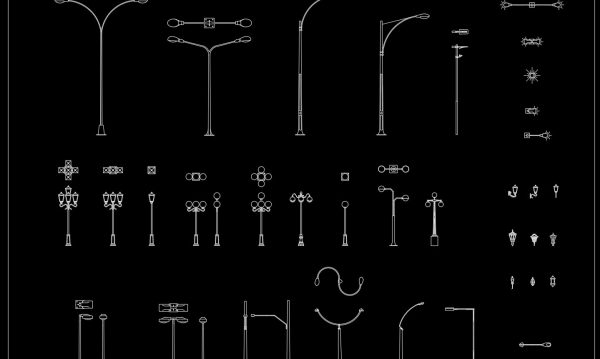 61.Street Lighting Blocks Autocad