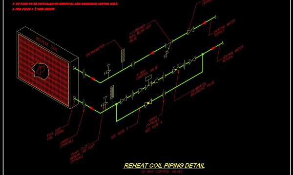 65.Reheat Coil Piping Detail CAD