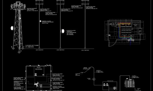 68.Antenna Tower Electric Scheme Detail CAD