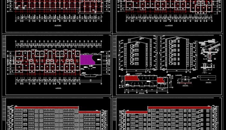 7 Floors Hotel Elevations and Layout Plan AutoCAD File DWG (1)