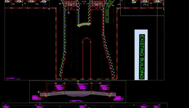 Bus Stop Layout Plan and Cross Section AutoCAD File DWG (1)