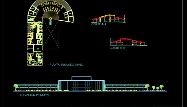 Bus Terminal Terrestrial Plan With All Details AutoCAD File DWG (2)