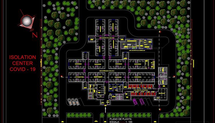 Covid Isolation Center Layout Plan AutoCAD File Free Download