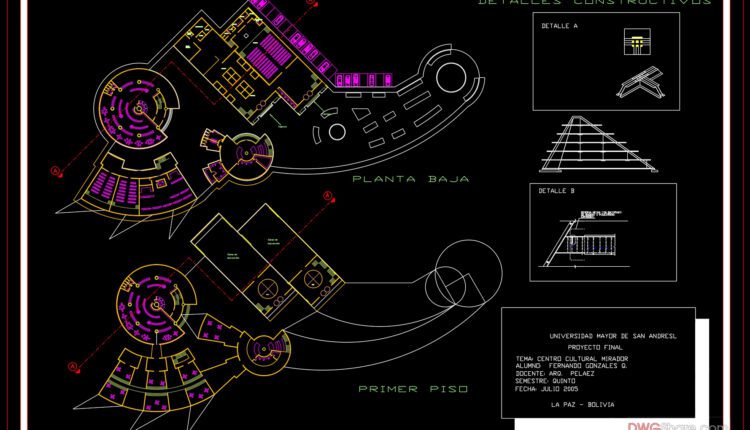 13.Cultural center mirador AutoCAD File DWG