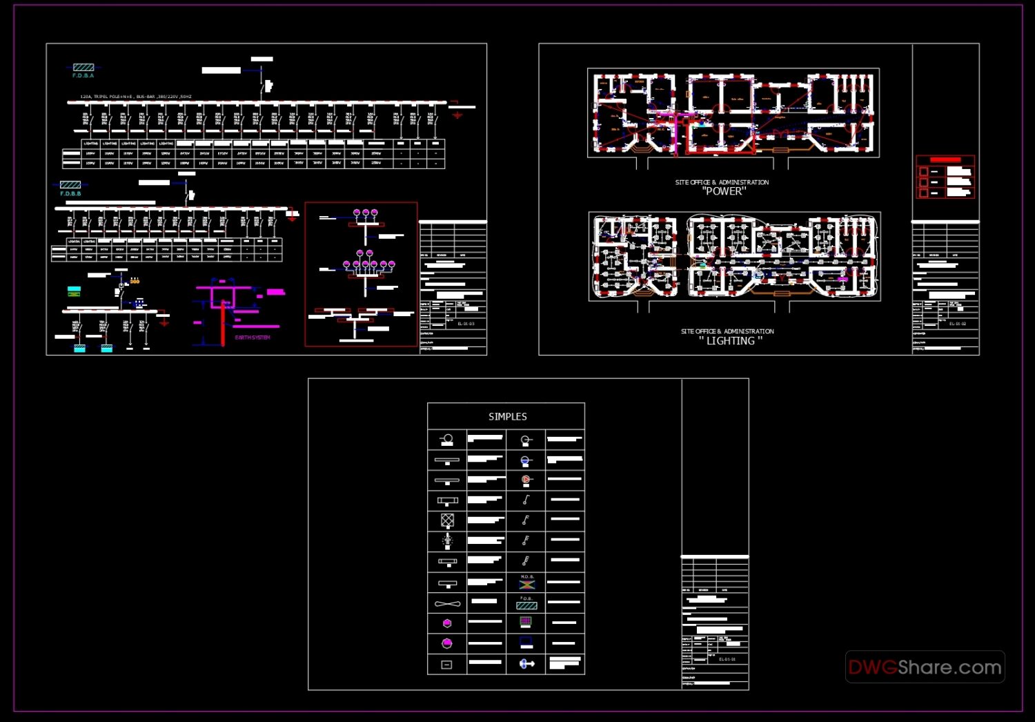 20.Site Office and Administration Lighting and Power CAD