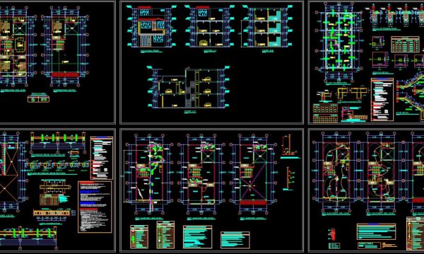 3-Story House a Complete Project AutoCAD File Free Download