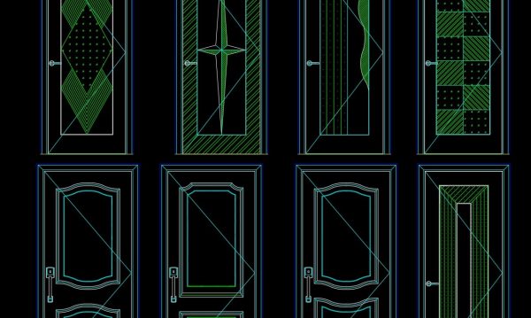 301. Autocad Wooden Door free download