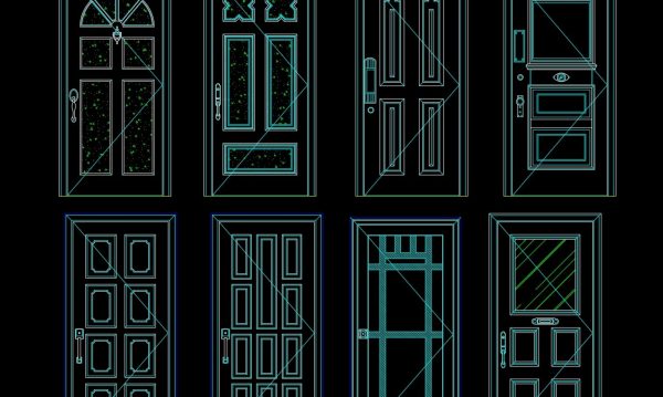 302. Autocad Wooden Door free download