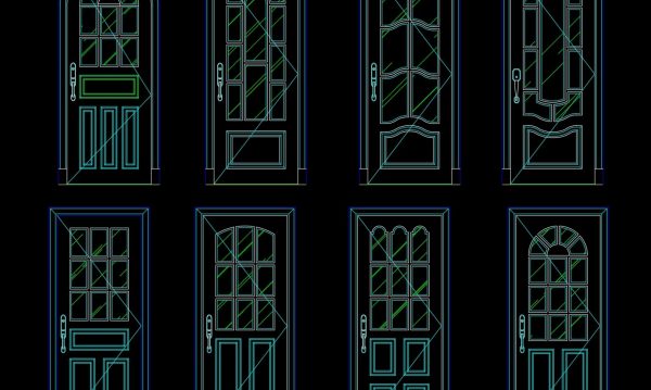 304. Autocad Wooden Door free download