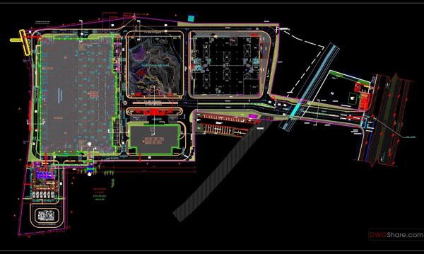 34.Cad File of Landscape Design Roadway Project Layout Plan For Free Download