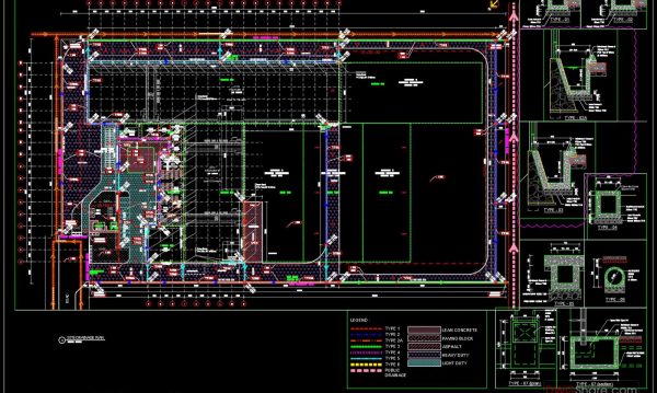 40.Site Drainage Layout Plan and Sections Details CAD