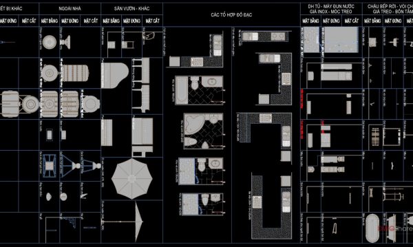 52.Bathtub, Wash basin, Toilet bowls free AutoCAD drawing download