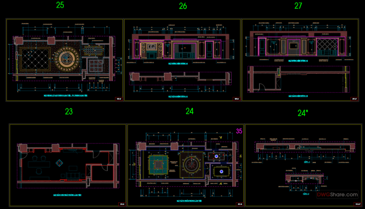 60.Wall cladding details, Ceiling Details Autocad Blocks (1)