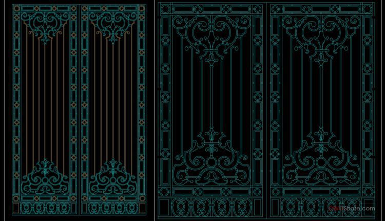 88.Gate design AutoCAD blocks free download