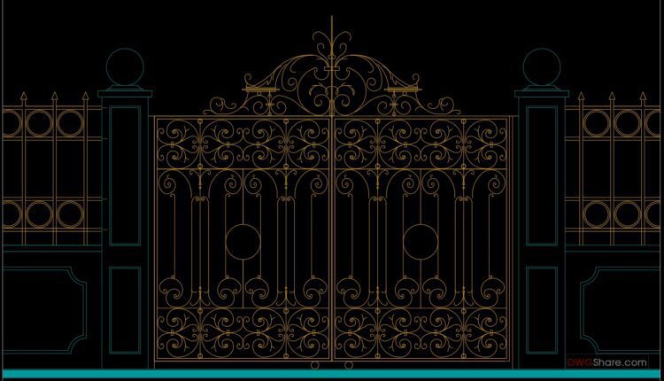 89.Gate and Fence design AutoCAD blocks free download (1)