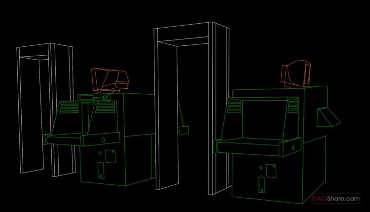 Airport Metal Detector Autocad DWG File