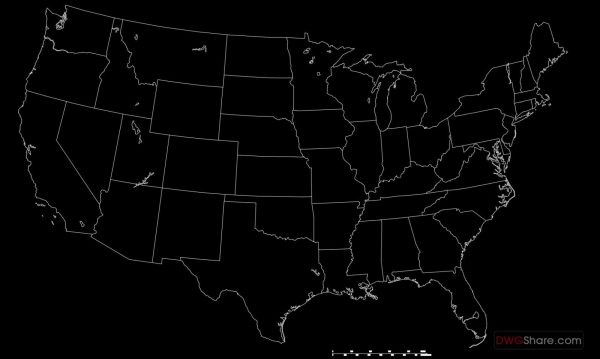 America united states map AutoCAD File Download