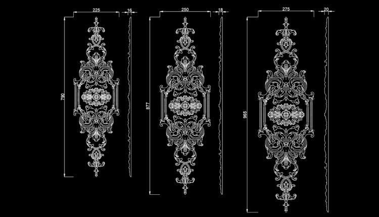 Appliques and onlays Cad Blocks Free Download (6)