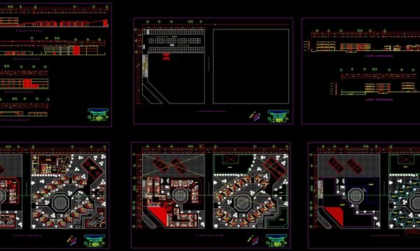 Bungalo Hotel Layout Plan and Elevation Autocad File DWG