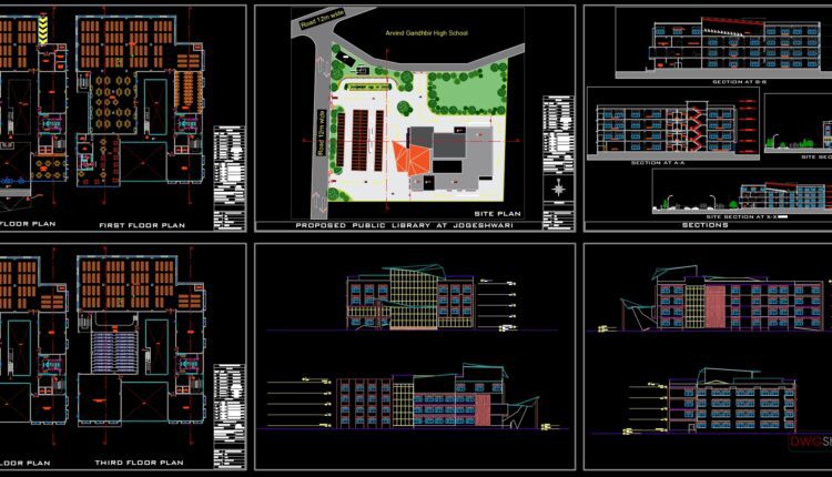Central Library Complex Project Autocad File DWG