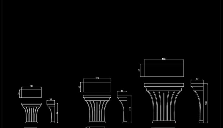 Decorative Wood Capitals Cad Blocks Free Download