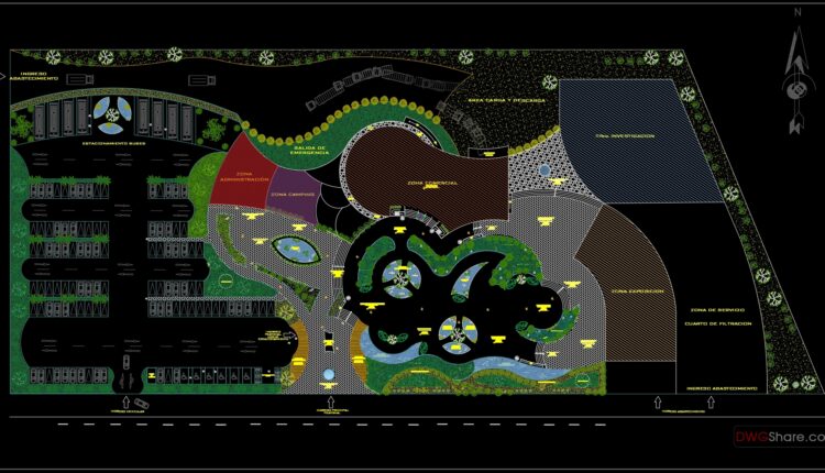 Ecotourism complex – aquarium free AutoCAD drawings