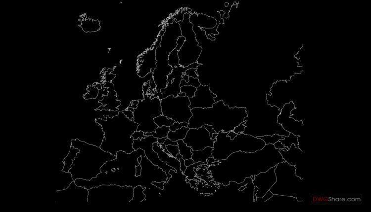 Europe Map AutoCAD File Download