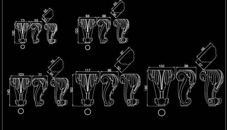 Furniture Legs Cad Blocks Free Download