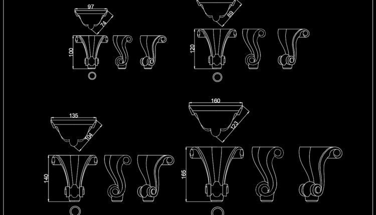 Furniture Legs Cad Blocks Free Download