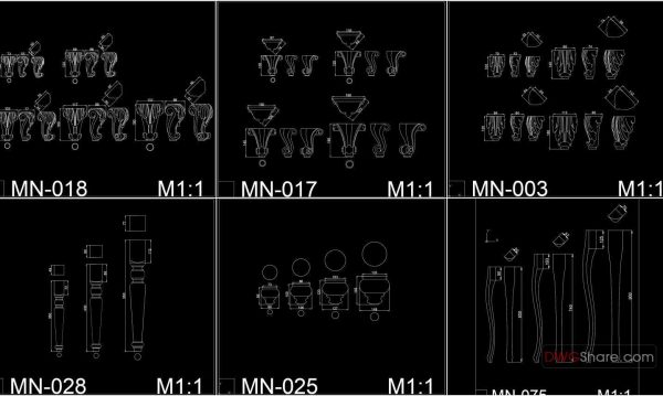 Furniture Legs Cad Blocks Free Download