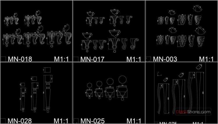 Furniture Legs Cad Blocks Free Download