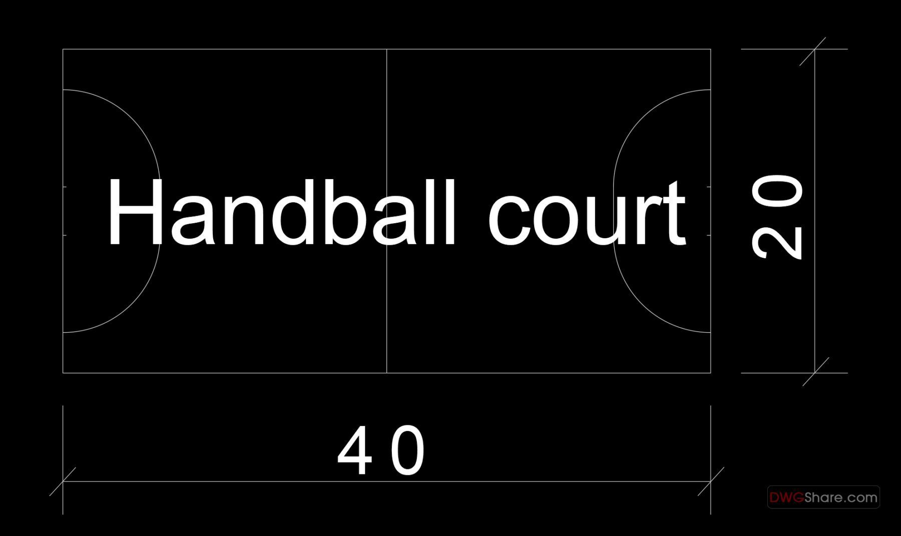 Handball court AutoCAD File DWG